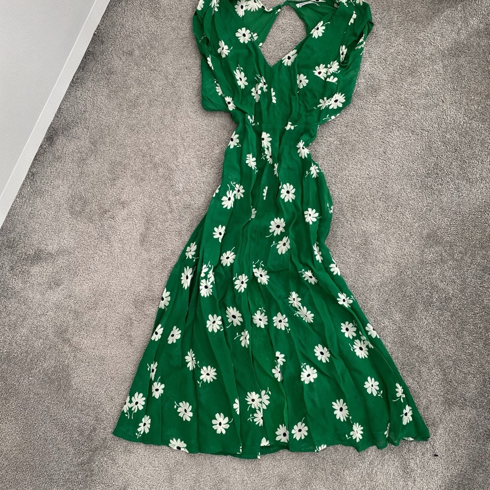 Reformation Green Halter Maxi Sundress